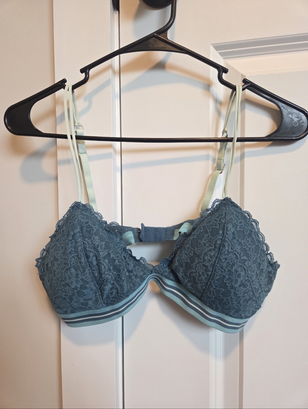 Gilly Hicks Teal Lace Bralette with Adjustable Straps Size Large
